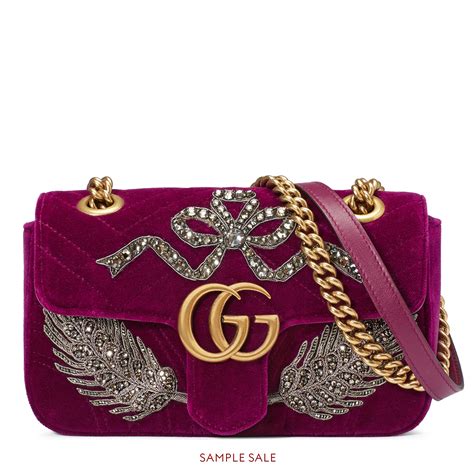 gucci gg marmont embroidered velvet bag itpurse|gucci marmont bag price.